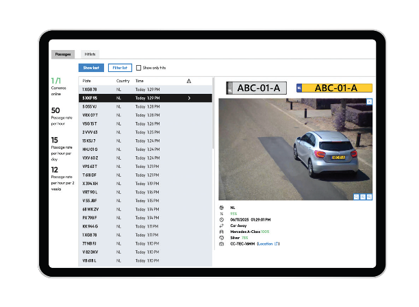 CatchKen Web browser-based ANPR platform on tablet